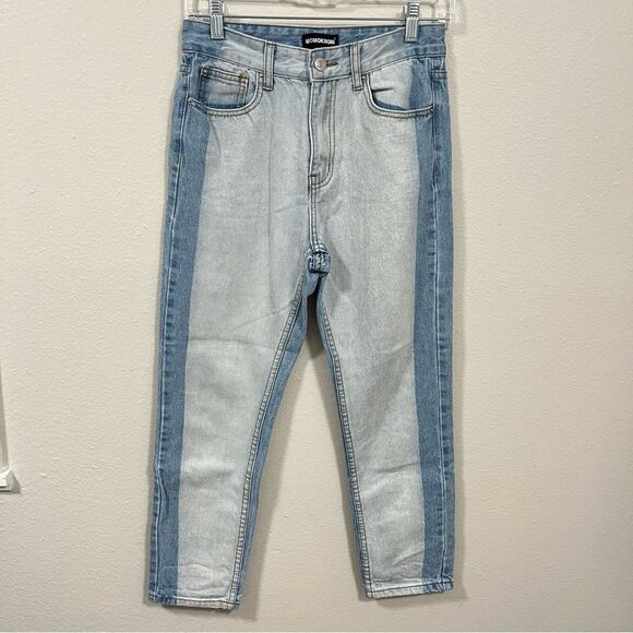 Momokrom Bleached MultiColor Straight Leg Jeans size 8 - Picture 1 of 5